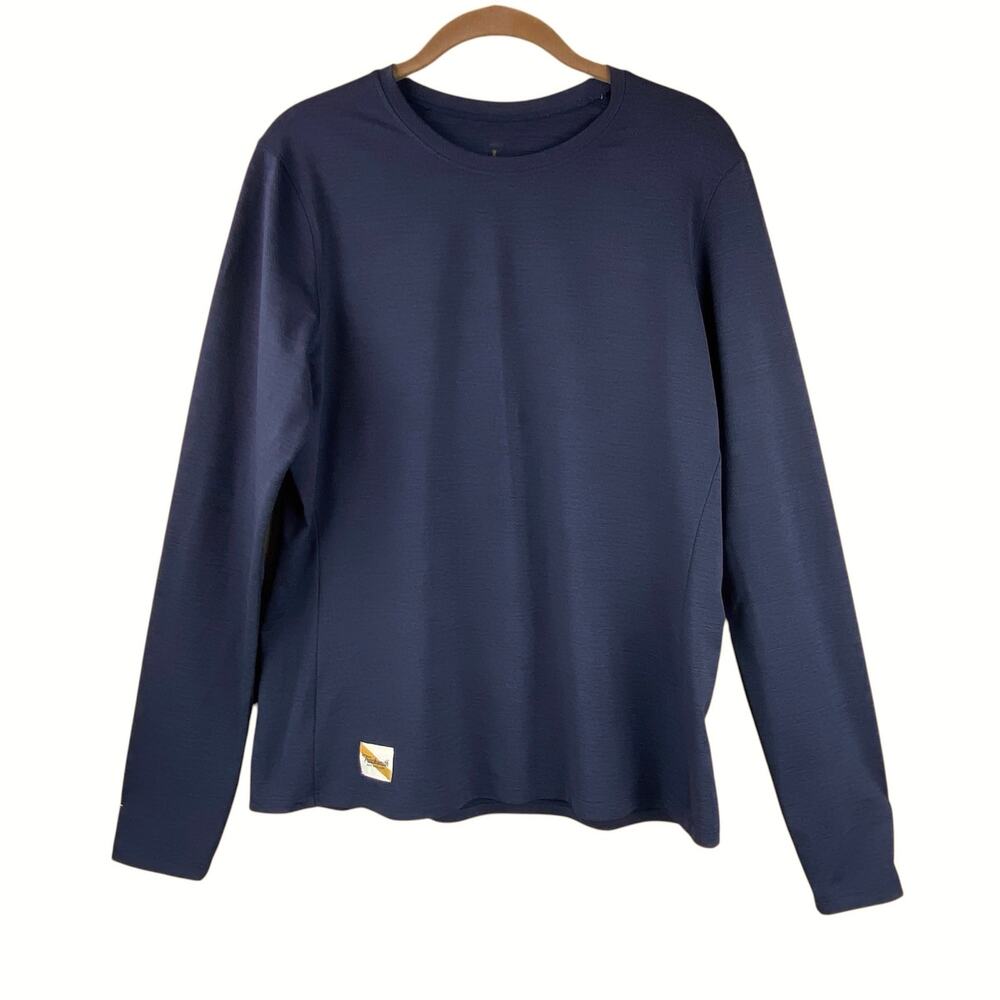 Tracksmith Womens Twilight Micro Mesh Long Sleeve Shirt Size L Navy Running